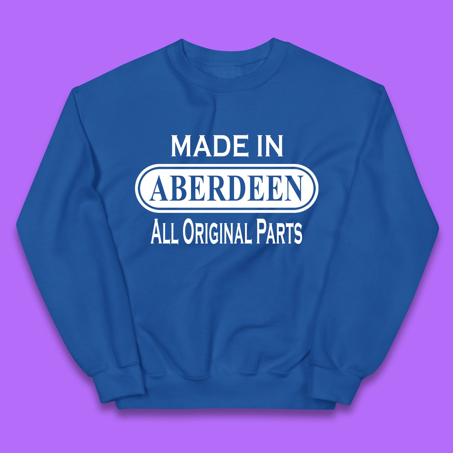 Made In Aberdeen All Original Parts Vintage Retro Birthday City In Scotland Gift Kids Jumper