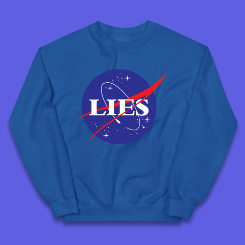 NASA Lies Logo Parody Kids Jumper