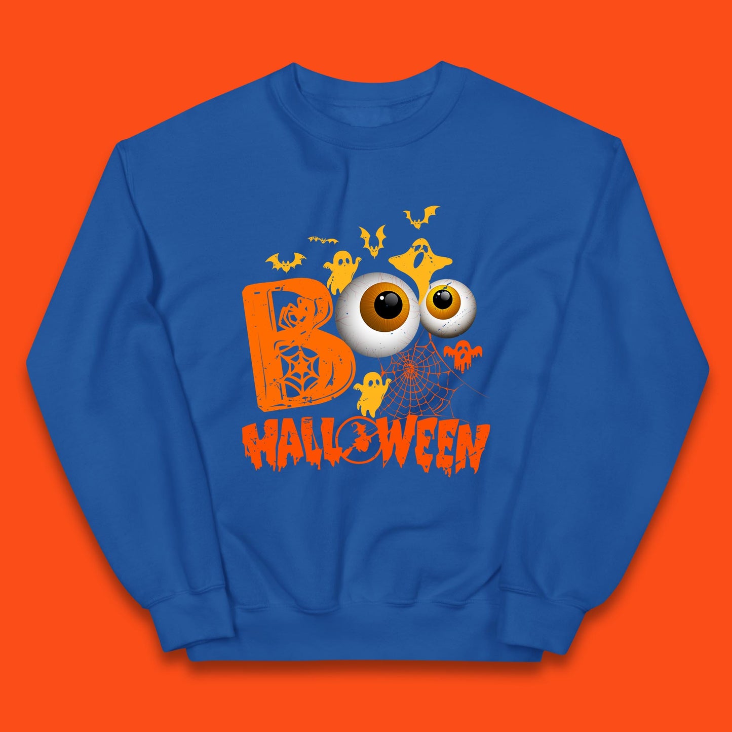 Halloween Spooky Boo Eye Balls Funny Halloween Boo Ghost Spooky Season Kids Jumper