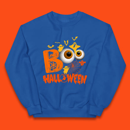 Halloween Spooky Boo Eye Balls Funny Halloween Boo Ghost Spooky Season Kids Jumper
