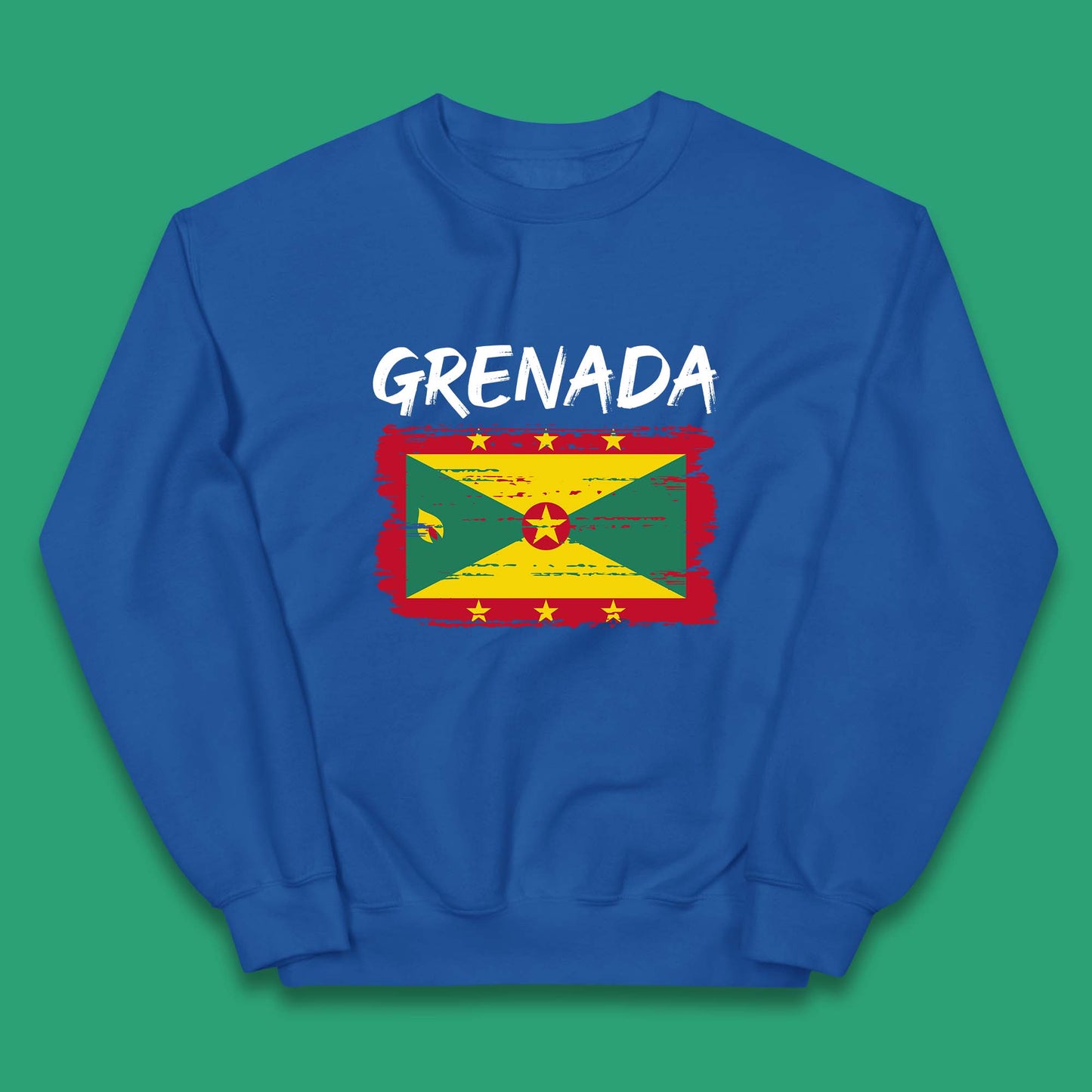 Grenada Flag Distressed Grenadian Heritage Country In The Caribbean Kids Jumper
