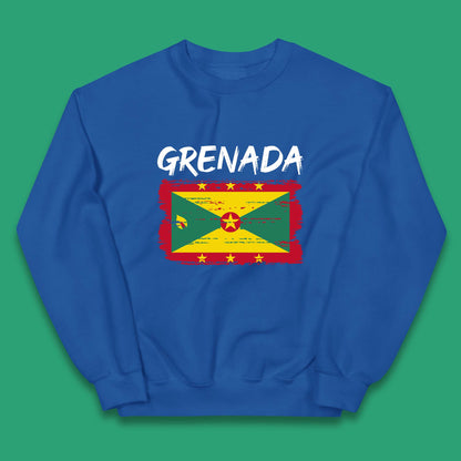 Grenada Flag Distressed Grenadian Heritage Country In The Caribbean Kids Jumper