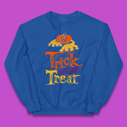 Halloween Trick Or Treat Horror Scary Evil Pumpkin With Zombie Hands Kids Jumper