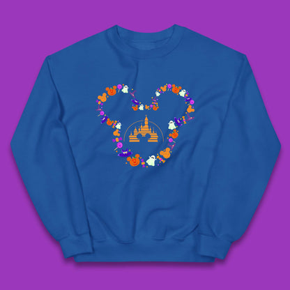 Disney Halloween Mickey Mouse Head Disney Castle Halloween Elements Horror Scary Kids Jumper