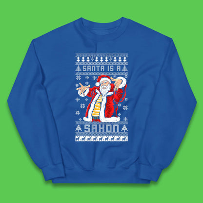 Santa is A Saxon Christmas Kids Jumper