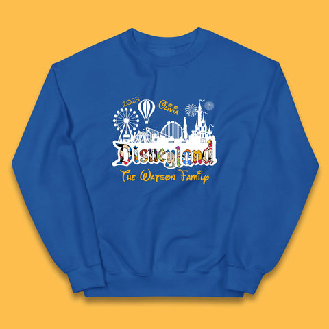 Personalised Disneyland Family Vacation Your Name Disneyland Castle Disneyworld Trip Kids Jumper