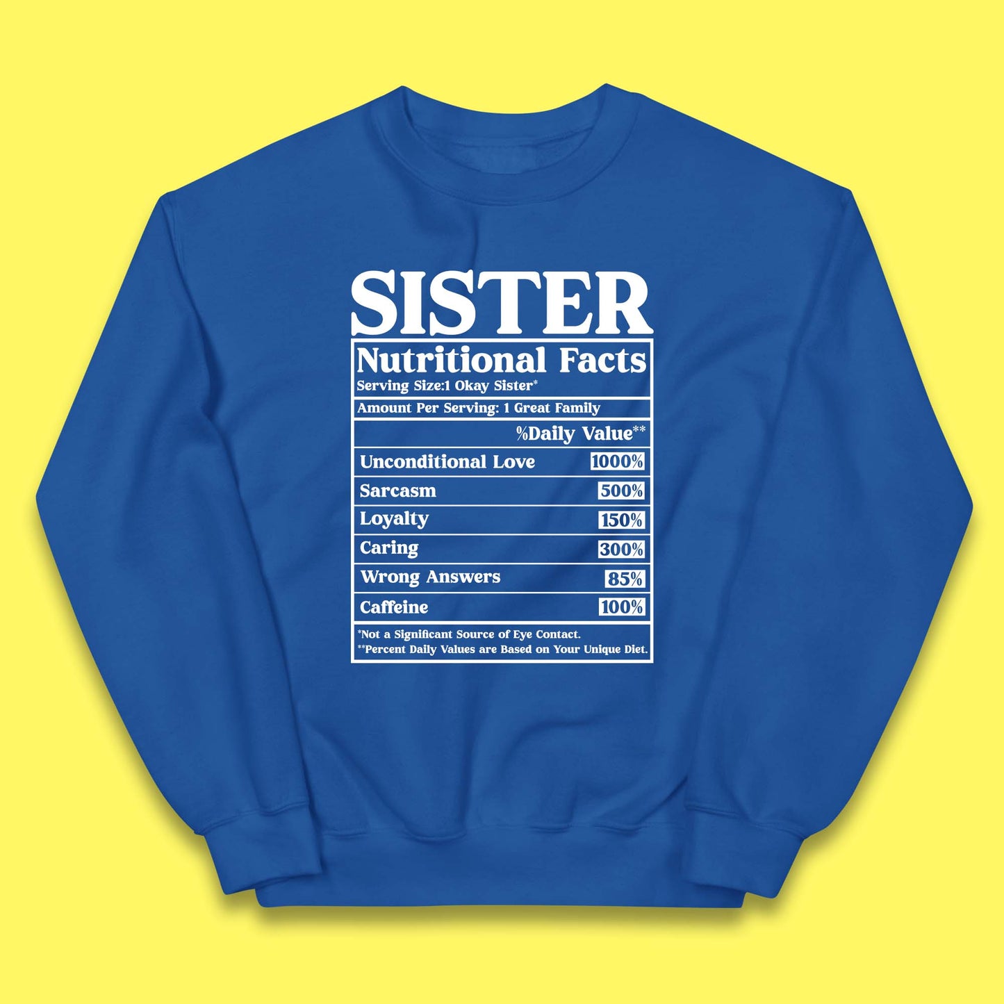 Sister Nutrition Facts Kids Jumper