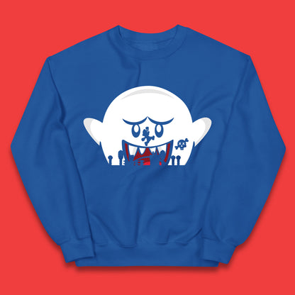 Super Mario Boo Trick Or Treat Halloween Nintendo Mario Iconic Ghost Boo Kids Jumper