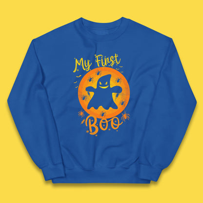 My First Boo Halloween Funny Boo Ghost Horror Scary Creepy Season Kids Jumper