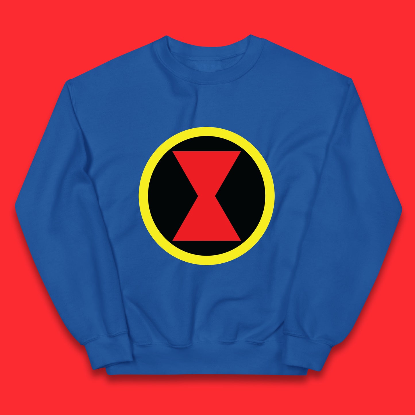 Black Widow Diy Black Symbol Logo Marvel Avengers Superhero Marvel Comics Gift for Marvel Fan Kids Jumper