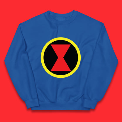 Black Widow Diy Black Symbol Logo Marvel Avengers Superhero Marvel Comics Gift for Marvel Fan Kids Jumper