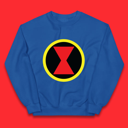 Black Widow Diy Black Symbol Logo Marvel Avengers Superhero Marvel Comics Gift for Marvel Fan Kids Jumper