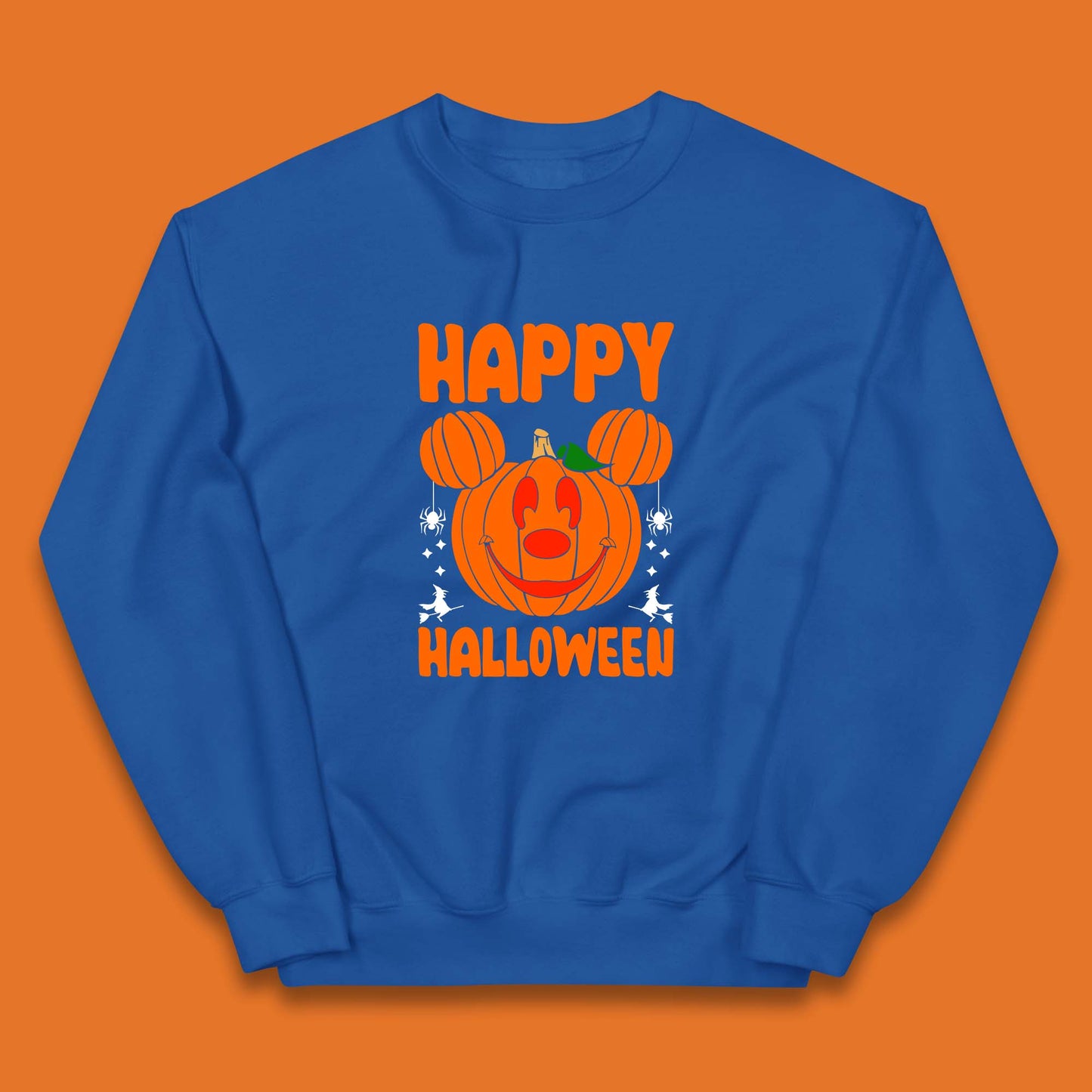 Happy Halloween Disney Mickey Mouse Jack-o-lantern Pumpkin Face Horror Scary Disney Trip Kids Jumper
