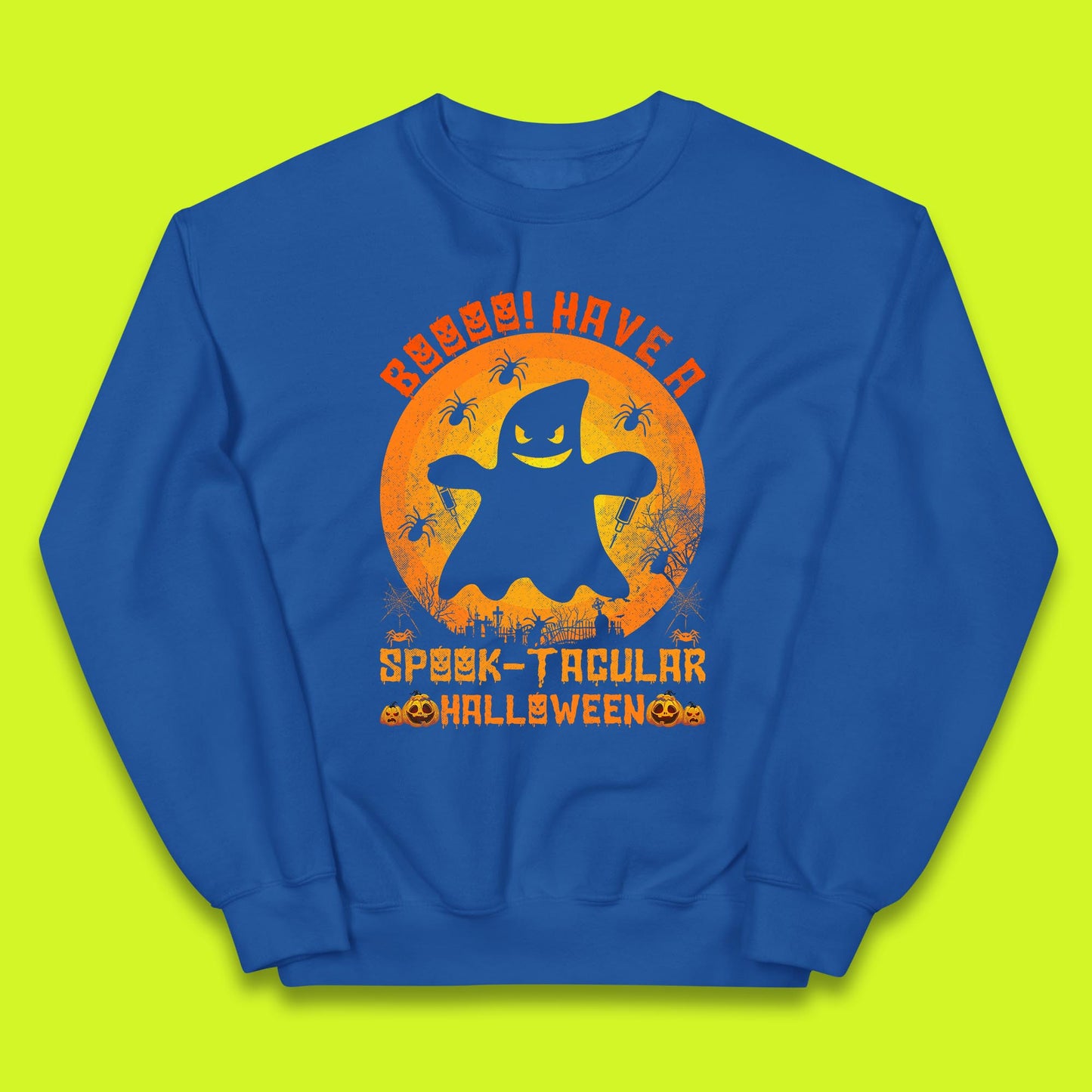 Boo Have A Spook Tacular Halloween Boo Ghost Horror Scary Spooky Season Kids Jumper