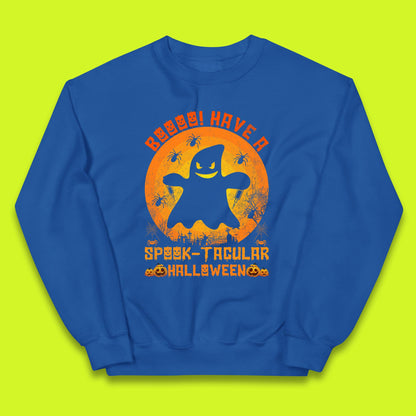 Boo Have A Spook Tacular Halloween Boo Ghost Horror Scary Spooky Season Kids Jumper