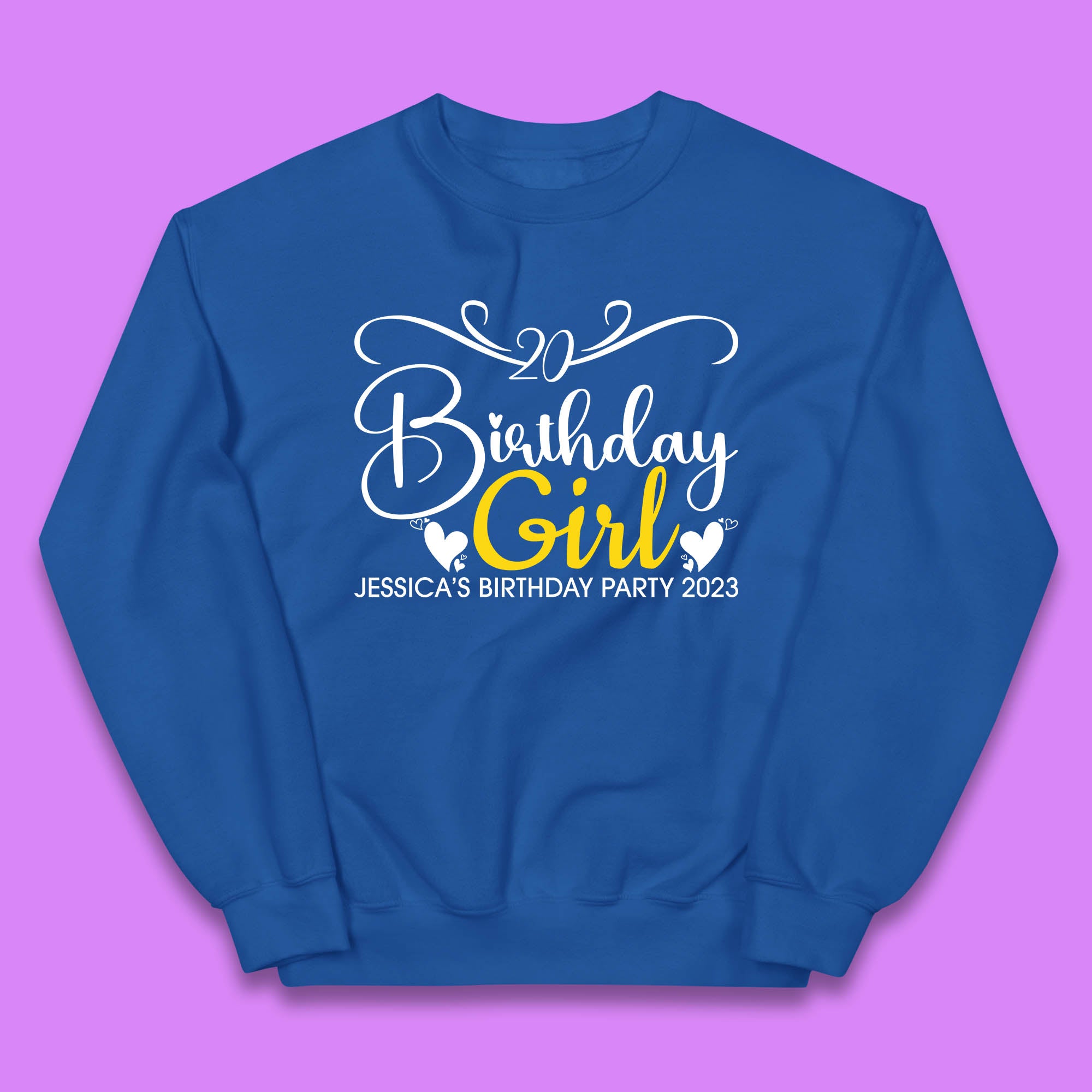 Personalised Birthday Girl Your Name And Birthday Year Funny Birthday Party Kids Jumper