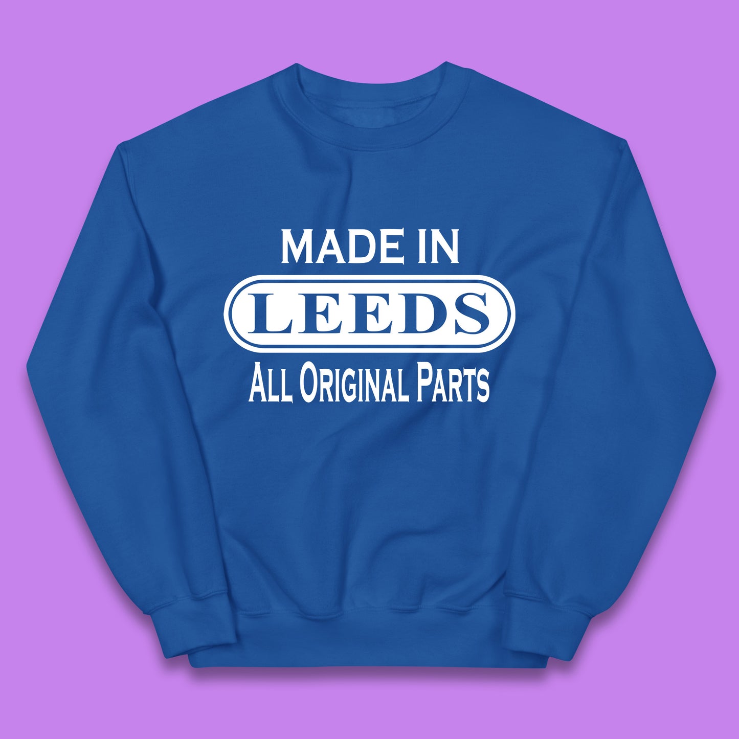Made In Leeds All Original Parts Vintage Retro Birthday City In West Yorkshire, England Gift Kids Jumper