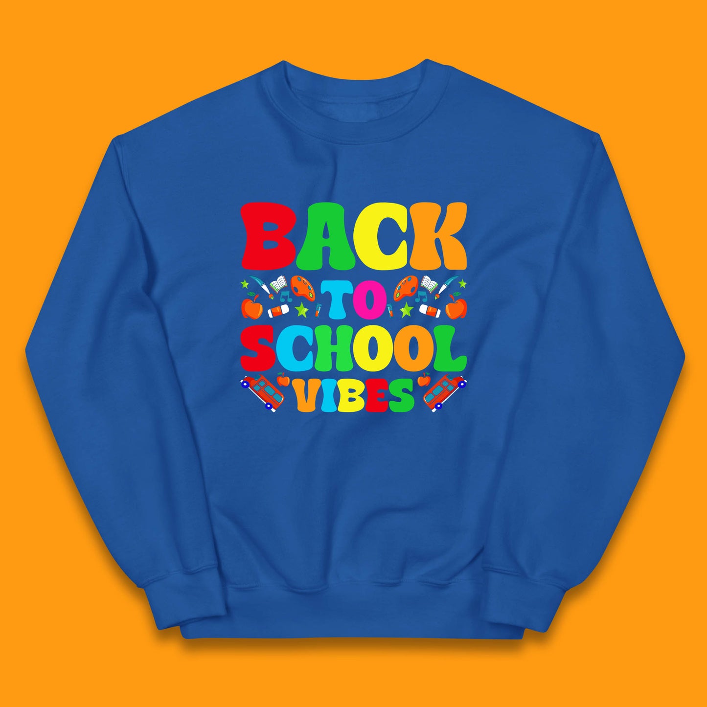 Back To School Vibes Happy First Day Of School Retro School Life Kids Jumper