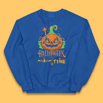 Halloween Time Scary Face Jack O Lantern Horror Pumpkin Halloween Scary Night Kids Jumper