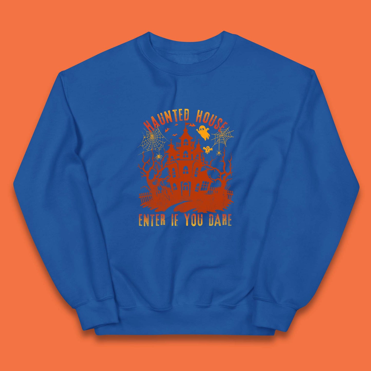 Haunted House Enter If You Dare Scary Halloween Nightmare House Spooky Season Halloween Party Kids Jumper