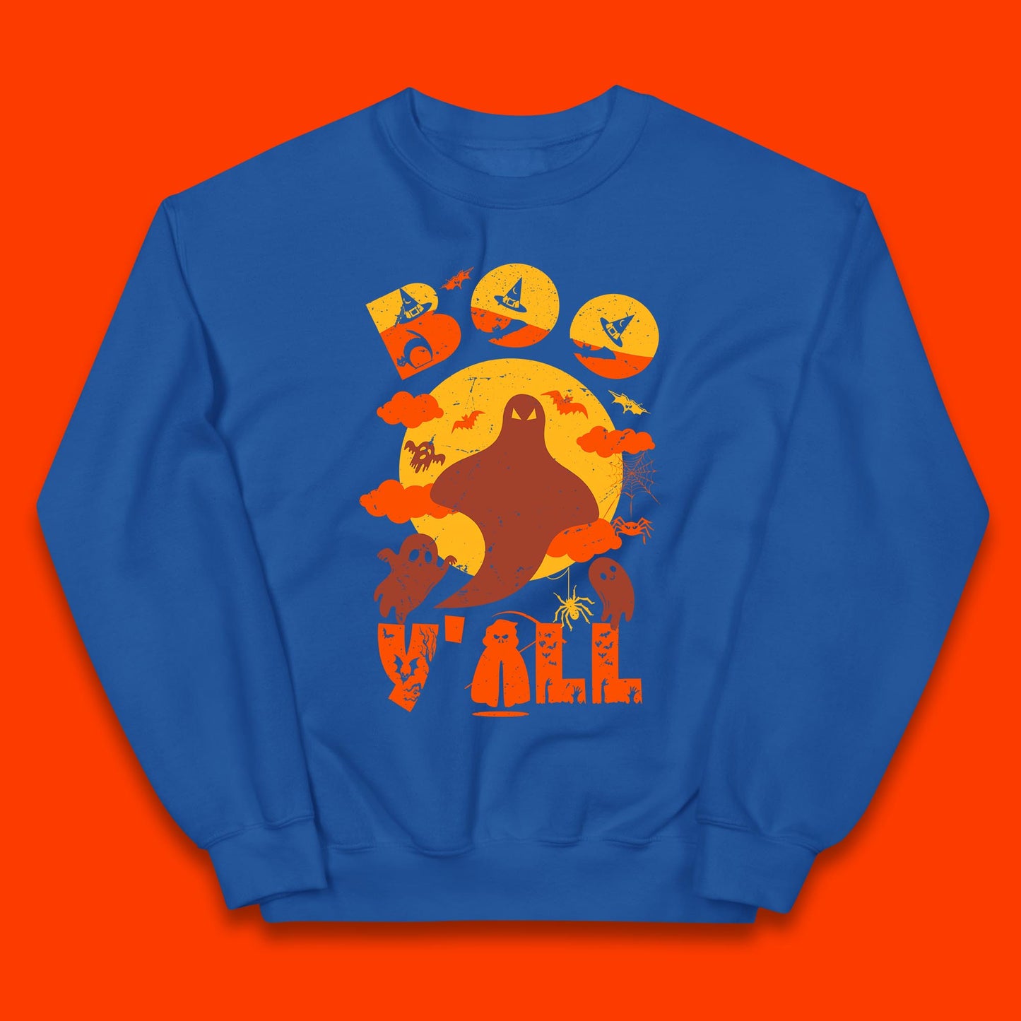 Halloween Boo Y'all Hey Boo Funny Spooky Halloween Party Kids Jumper