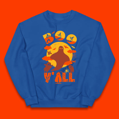 Halloween Boo Y'all Hey Boo Funny Spooky Halloween Party Kids Jumper