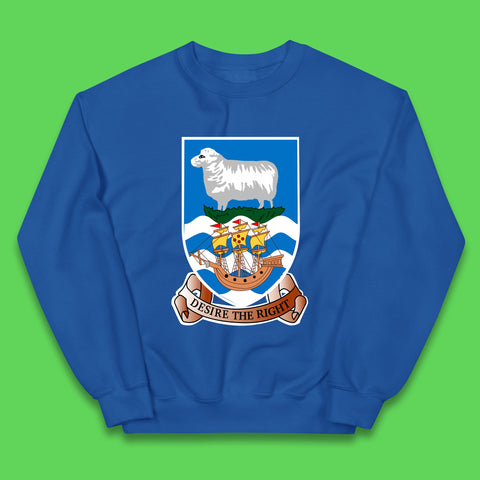 Coat Of Arms Of The British Overseas Territory Falkland Islands Coat Of Arms Of The Falkland Islands Flag Kids Jumper