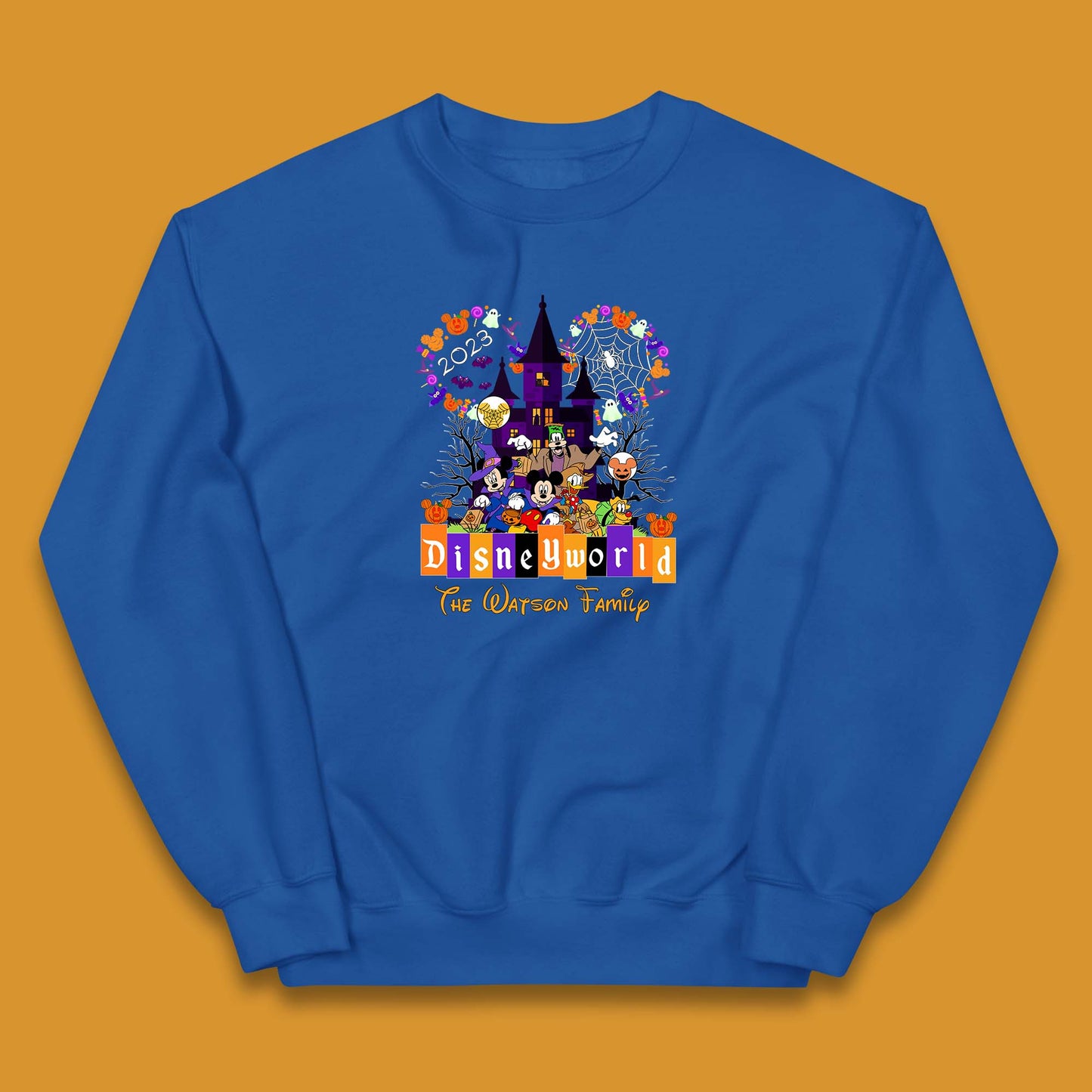 Personalised Disneyworld Halloween Family Disneyland Castle Mickey And Friends Disney Trip Kids Jumper