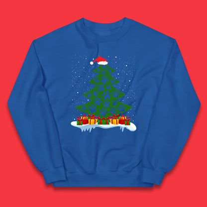 christmas tree with paw prints of dogs jumper