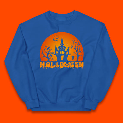 Halloween Horror Scary Hunted House Scary Spooky Night Festive Gift Kids Jumper