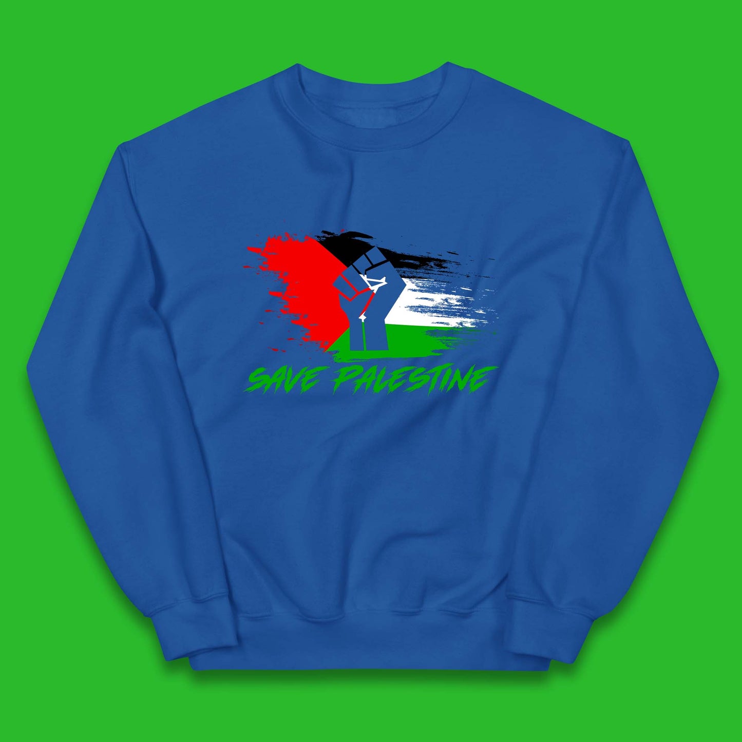 Save Palestine Freedom Protest Fist Palestine Flag Stand With Palestine Support Palestine Kids Jumper