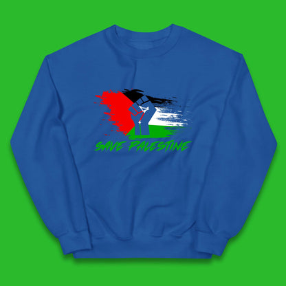 Save Palestine Freedom Protest Fist Palestine Flag Stand With Palestine Support Palestine Kids Jumper