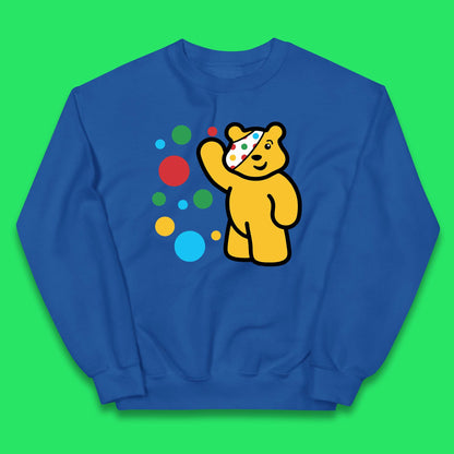 Spotty Pudsey Bear Hand Waving Dotty Spot Fundraising Children In Need Spotty Bear Spotty Day Kids Jumper