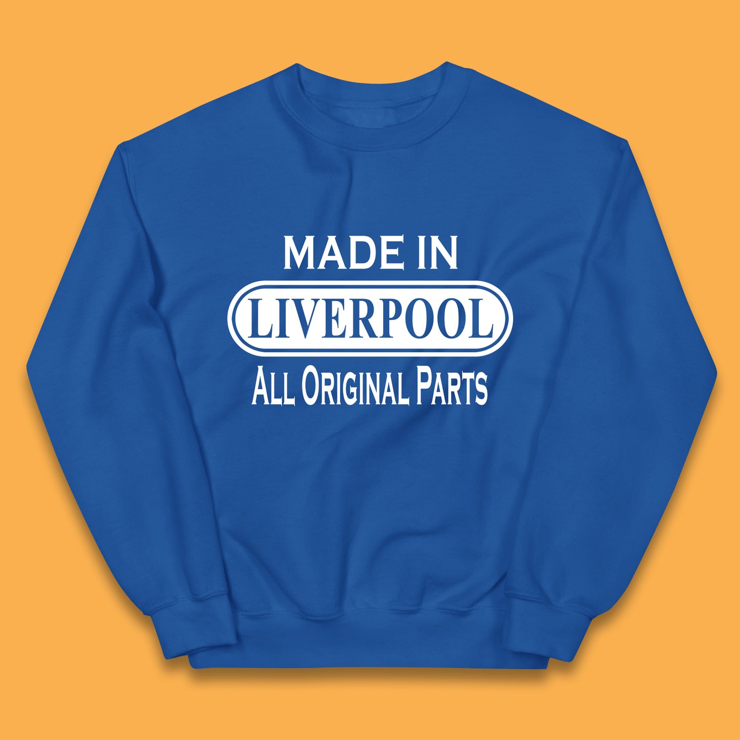 Made In Liverpool All Original Parts Vintage Retro Birthday City in North West, England Gift Kids Jumper
