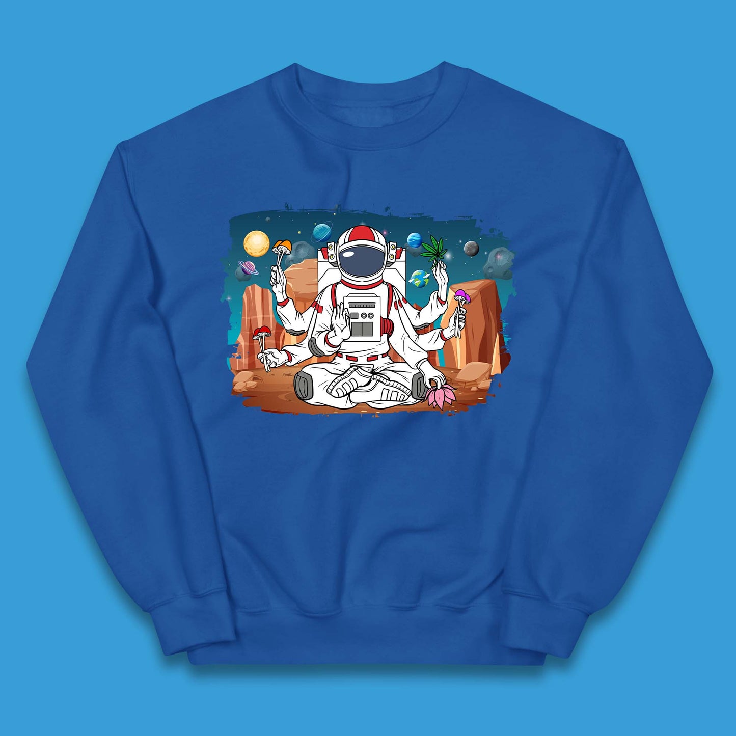 Meditating Astronaut Yoga Kids Jumper
