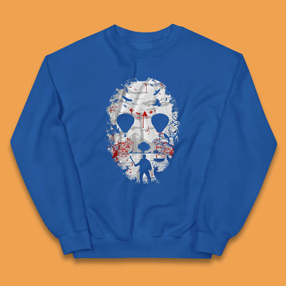 Crystal Lake Jason Voorhees Face Mask Halloween Friday The 13th Horror Movie Kids Jumper