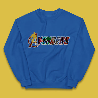 Marvel Avengers Super Heroes Movie Characters Spider Man, Hulk, Iron Man, Thor, Captain America Avengers Group Kids Jumper