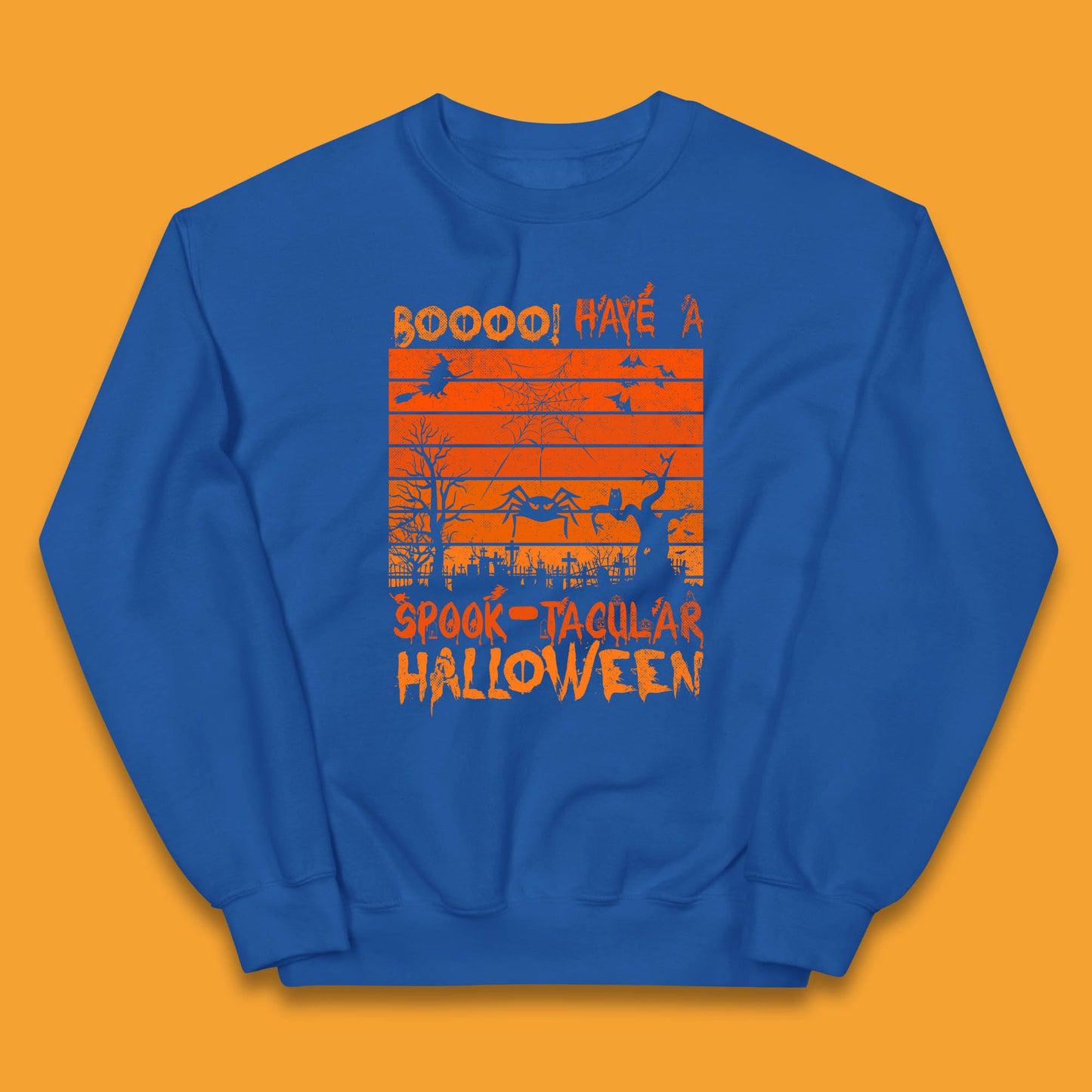 Booo Have A Spook Tacular Halloween Graveyards With Dead Tree Horror Scary Kids Jumper