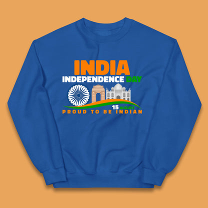 India Independence Day 15th August Proud To Be Indian Famous Monuments Of India Kids Jumper