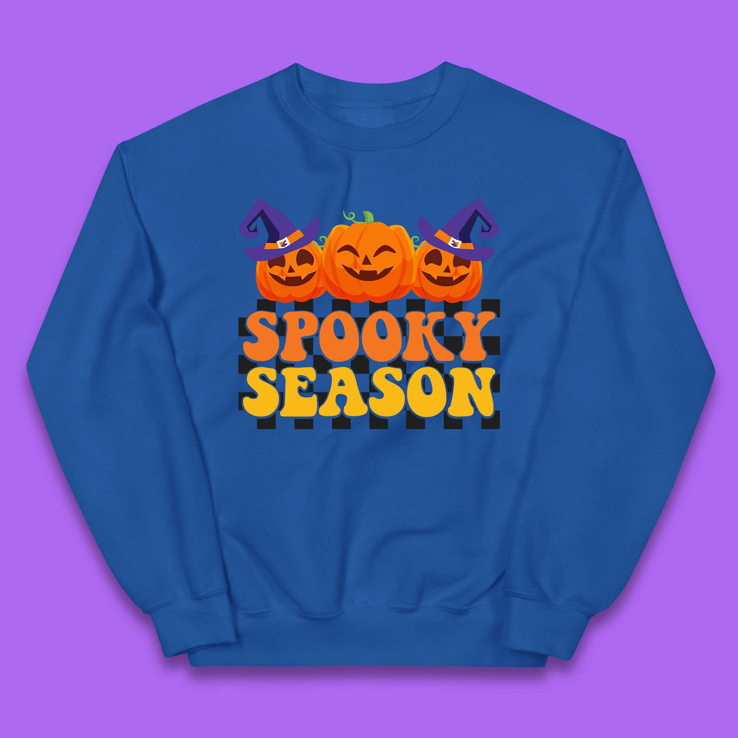 Spooky Season Halloween Jack-O-Lantern Pumpkins Spooky Vibes Kids Jumper