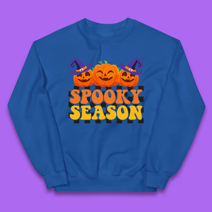 Spooky Season Halloween Jack-O-Lantern Pumpkins Spooky Vibes Kids Jumper
