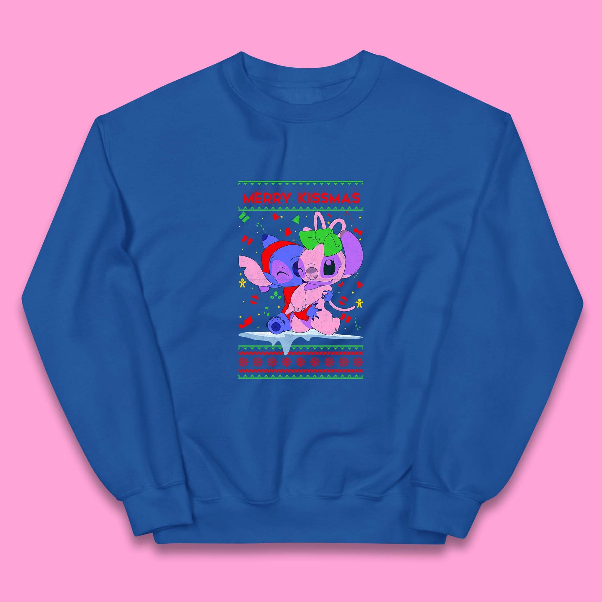 merry kissmas disney stitch and angel jumper