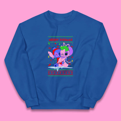 merry kissmas disney stitch and angel jumper