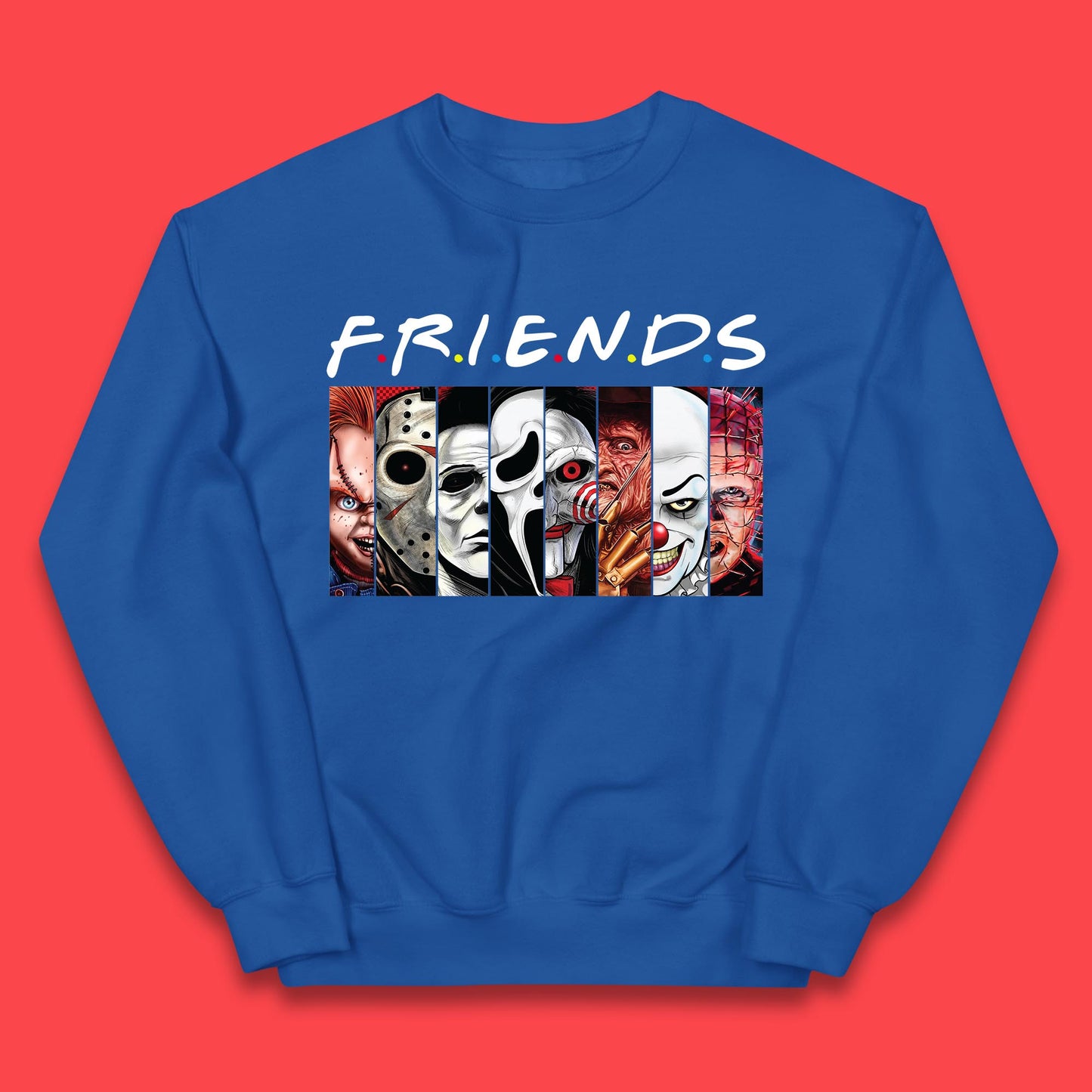 Halloween Friends Horror Movie Characters Killers Scary Friends Kids Jumper
