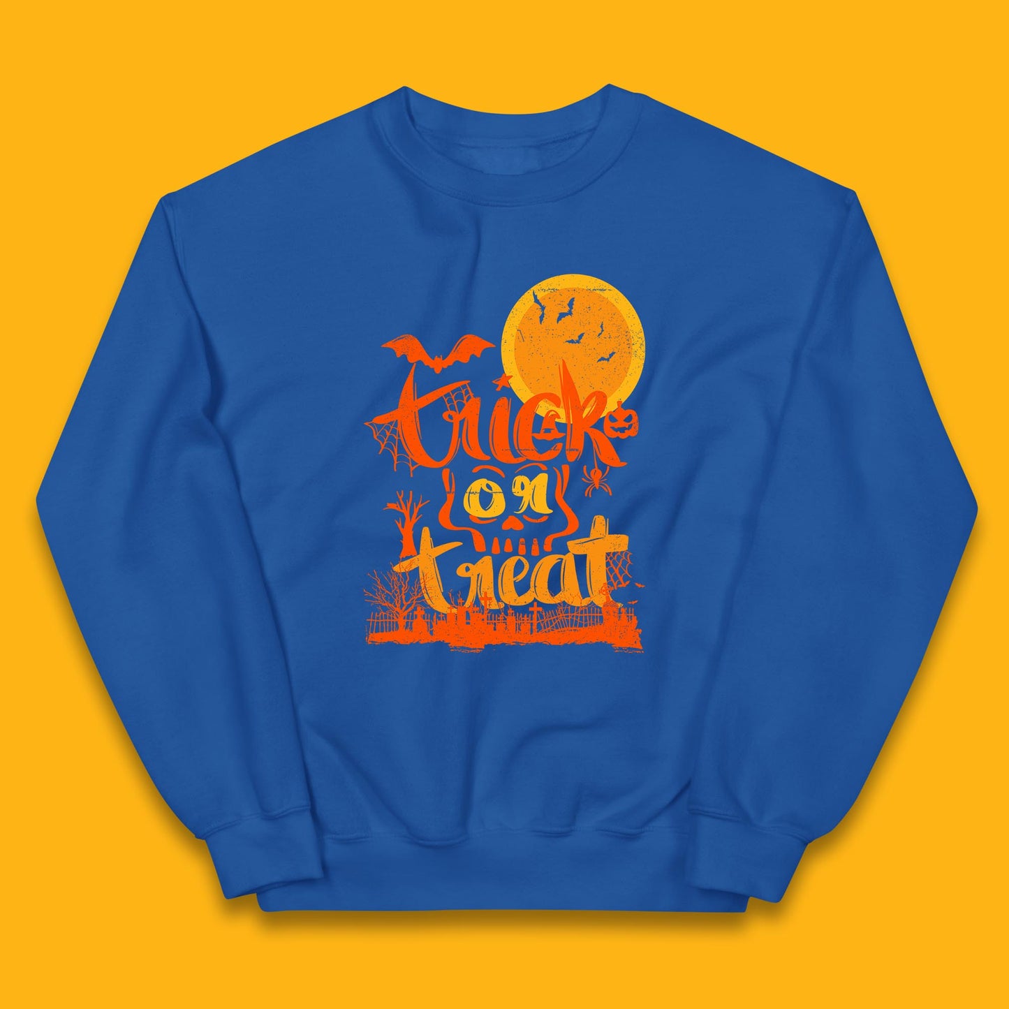 Trick Or Treat Happy Halloween Horror Scary Spooky Season Halloween Vibes Kids Jumper