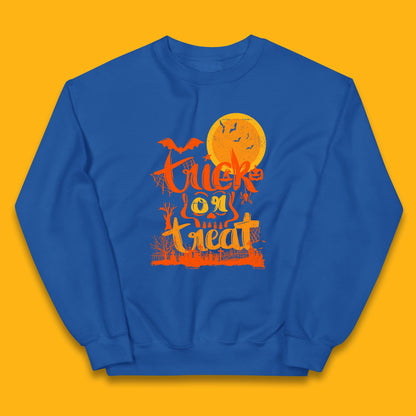 Trick Or Treat Happy Halloween Horror Scary Spooky Season Halloween Vibes Kids Jumper