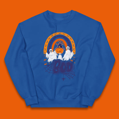 Halloween Boo Ghosts With Witch Pumpkin Scary Spooky Season Kids Jumper