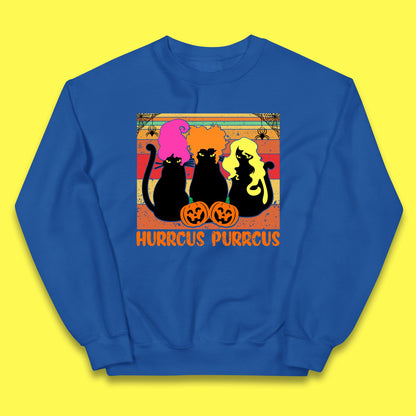 Vintage Halloween Witches Hurrcus Purrucs Scary Cat Horror Pumpkin Faces Hocus Pocus Halloween Costume Kids Jumper