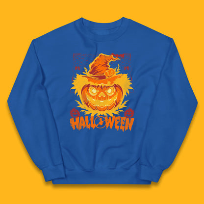 Halloween Scary Pumpkin Face Jack O Lantern Horror Halloween Night Kids Jumper