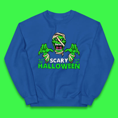 Scary Halloween Skull Zombie Mummy Horror Monster Zombie Hands Scary Vibes Kids Jumper
